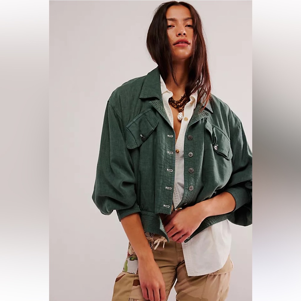 NEW FREE PEOPLE Billy Saddle Jacket in Sycamore